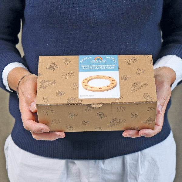 the grimms natural wooden birthday ring with 12 holes