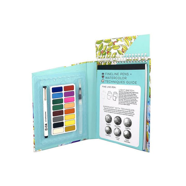 iHeartArt - Travel Art Pack Watercolors & Fine Line Pen