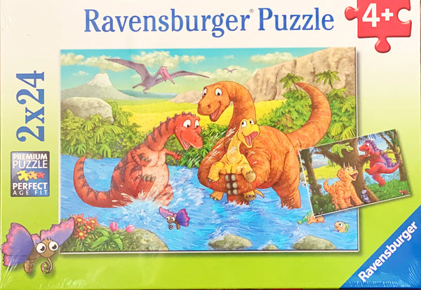 Ravensburger - Jigsaw Puzzle, 2 x 24 Pieces, Dinosaurs at Play