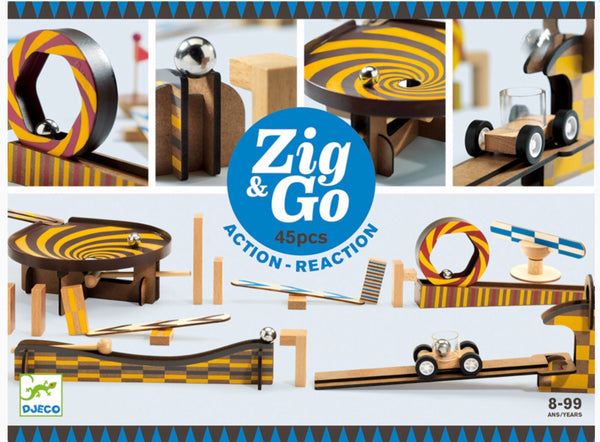 Djeco - Wooden Zig & Go 45 Piece Set