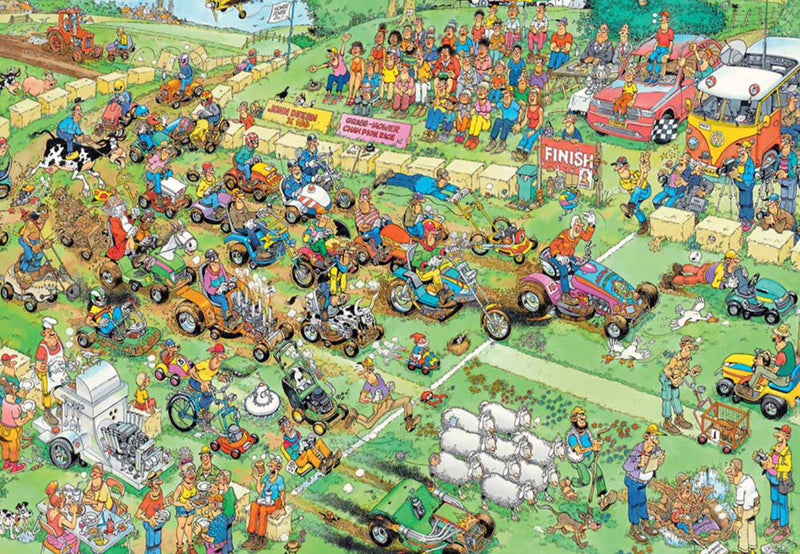 Jumbo - Jan van Haasteren Jigsaw Puzzle 1000 piece, Lawn Mower Race