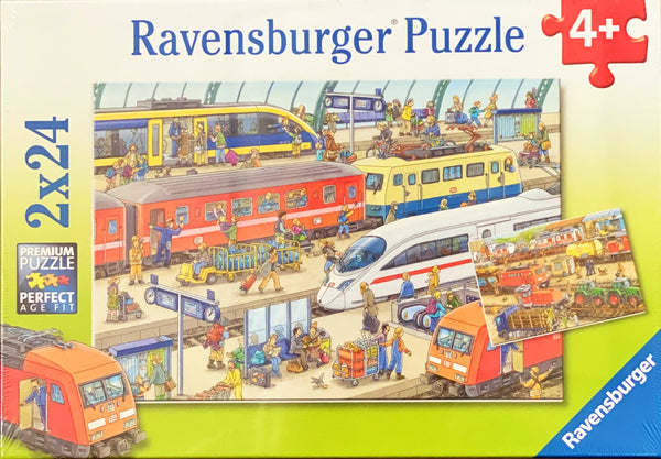 Ravensburger -  Jigsaw Puzzle, 2 x 24 Piece, Busy Train Station