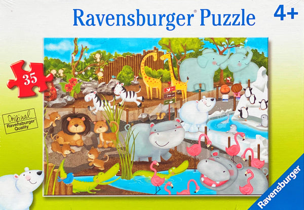 A fun puzzle featuring a day at the zoo. Puzzle sizes 29 x 21 cm Box Size 27 x 19 x 3.5 cm Recommended age 4 + Made from recycled board Made in Czech Republic