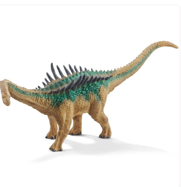 The long arrow spines of the Agustinia is a unique feature of this dinosaur. It was also covered with unusual ossified skin plates. The Agustinia is a harmless herbivore. Size height 10 cm, length 33 cm, width 6 cm  Recommended ages 4-12 years 