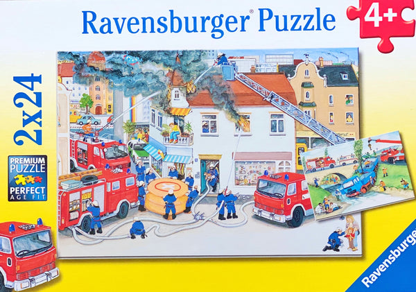 A fun puzzles featuring police and firefighters. Puzzle sizes 18 x 26 cm Box Size 27 x 19 x 3.5 cm Recommended age 4 + Made from recycled board Made in Czech Republic