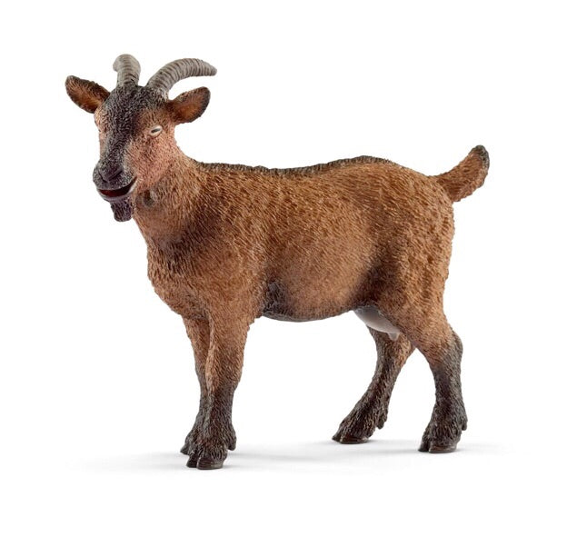 The Schleich brown goat is a wonderful farm animal. With their broad pupils they have a wide field of vision which can promptly recognize enemies like wolves. Size height 7 cm,  length 7 cm , width 3 cm