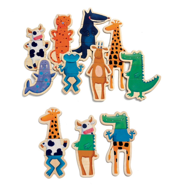 Djeco - Wooden Fridge Magnets, Crazy