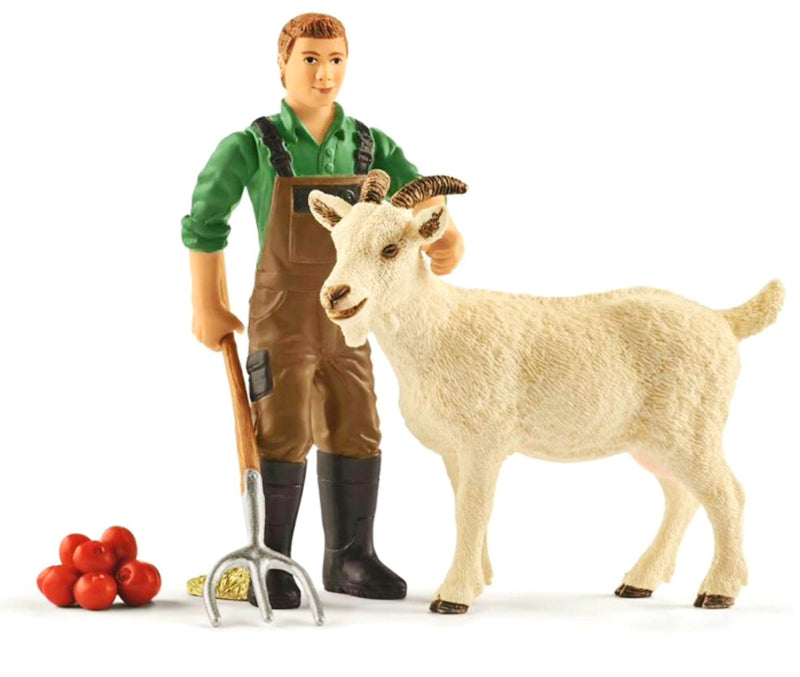 A great addition to the Schleich animals. Set includes farmer, goat, apples and farm tool. Play, play, play Recommended age 3-8 years