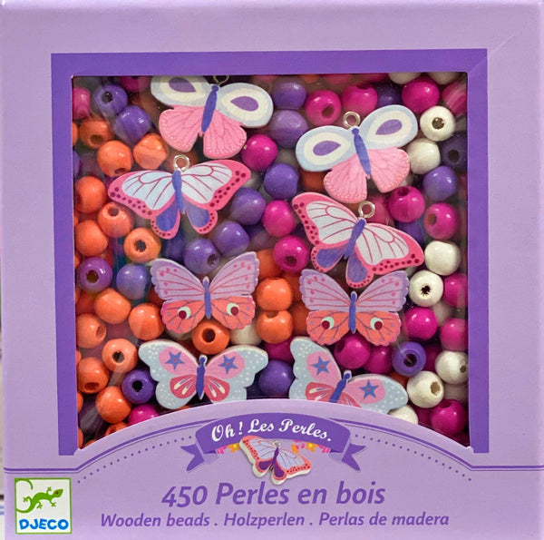 Djeco - Wooden Beads, Butterfly