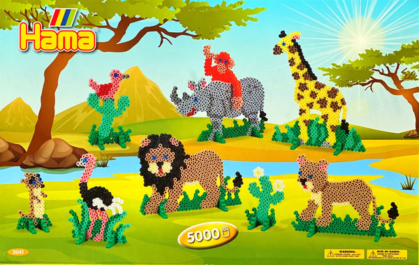 5000 piece hama bead set to create hama bead safari animals