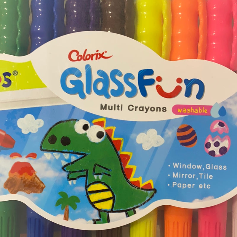 Colorix - Glass Fun Washable Crayons 12 Pack