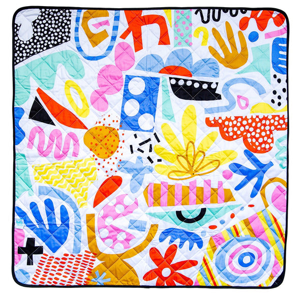 a colourful printed baby play mat by rudie nudie