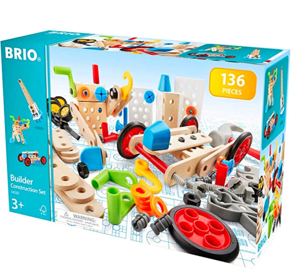 A fabulous new item from Brio - what you can build is up to your imagination! Includes: Nuts, bolts, blocks, a screwdriver, a hammer, a spanner and pliers.
