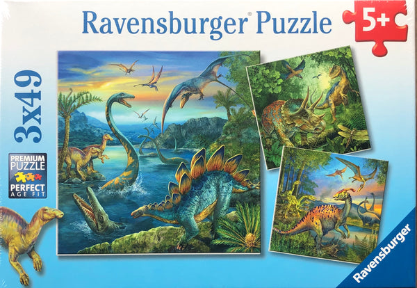 Ravensburger - Jigsaw Puzzle, 3 x 49 Pieces, Dinosaur Fascination