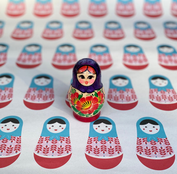 Babushka - Traditional 6 piece Purple /Red