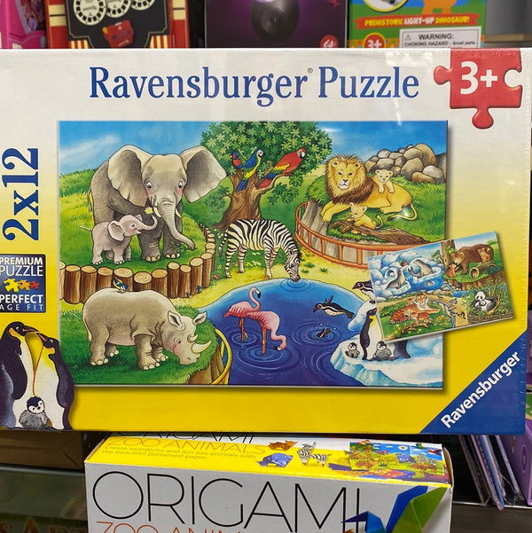 Ravensburger - Animals in the Zoo Puzzle, 2x12 Pieces