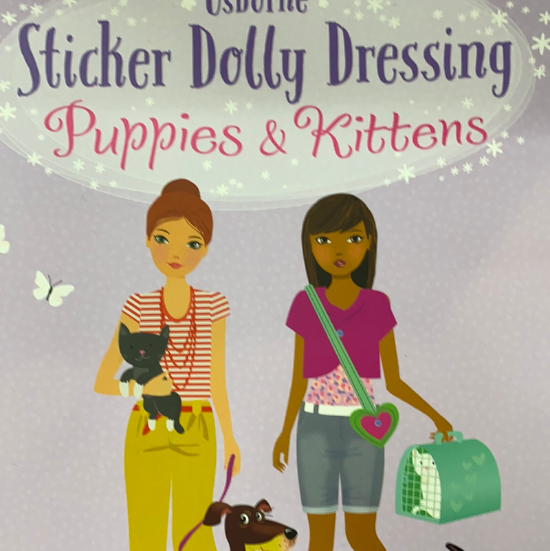 Sticker Dolly Dressing puppies & kittens