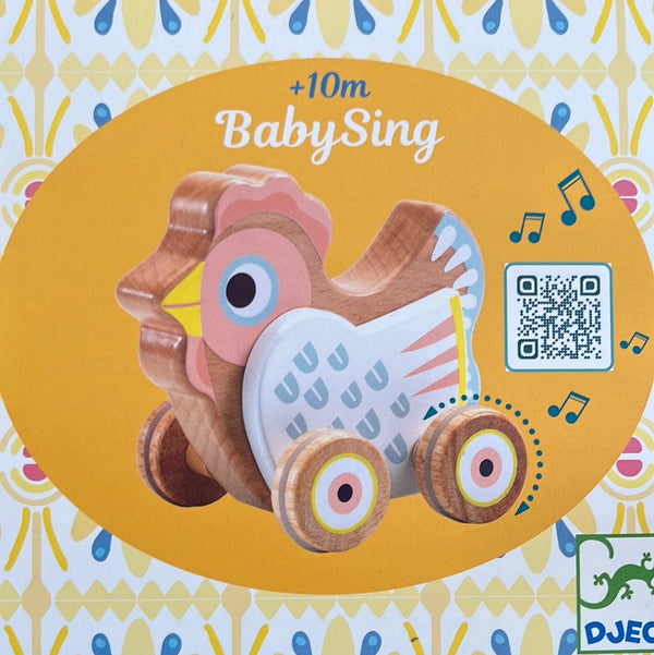 Djeco Baby Sing Hen on Wheels