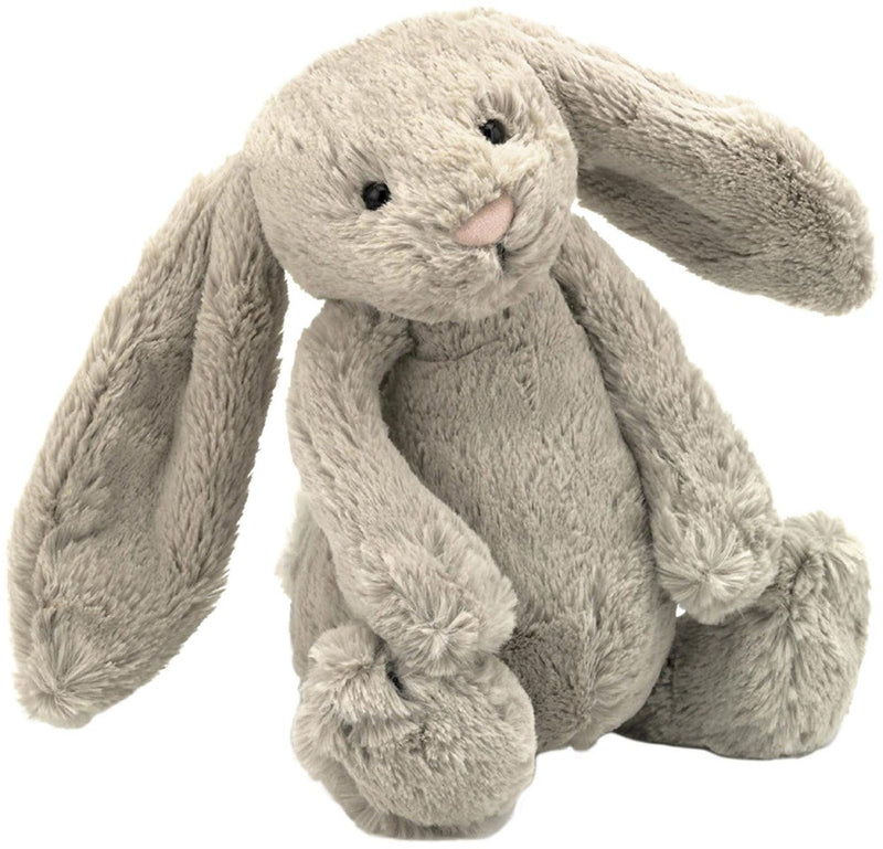 jelly cat furry bunny soft toy with long ears and limbs, a perfect first toy