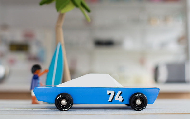 Candylab Wooden Car Toys - Blu74 Racer