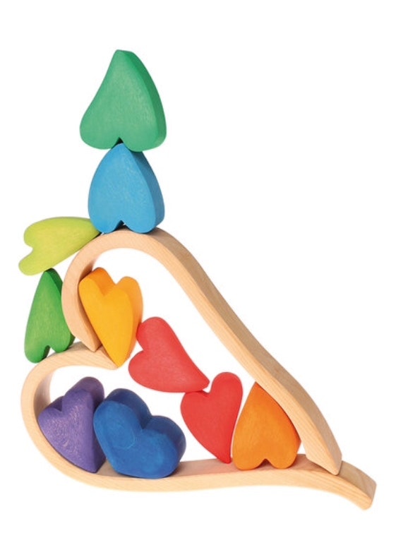Grimm’s -  Wooden Rainbow Heart Blocks