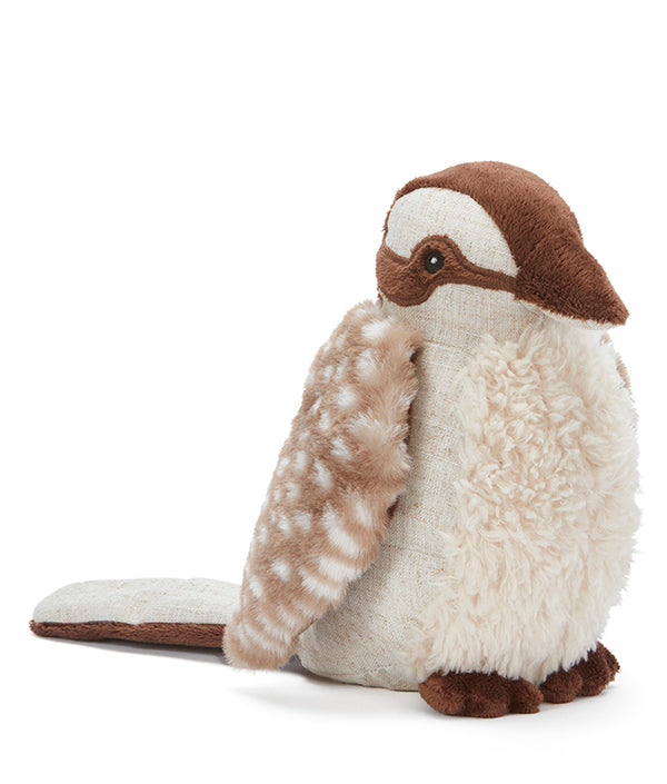 nana hutchy soft toy kookaburra with brown and white feathers