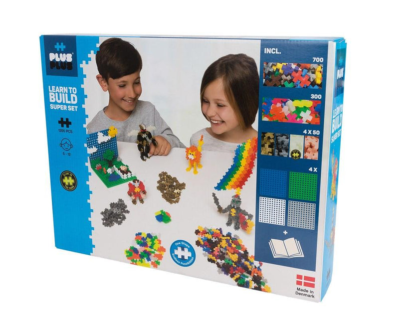 Plus Plus - Basic- Learn to Build Super Set, 1200 pieces