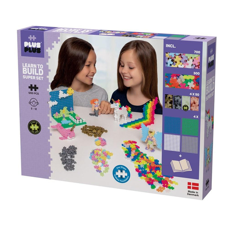 Plus Plus - Pastel - Learn to Build Super Set 1200 pieces