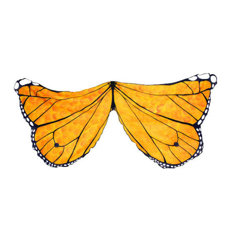 Orange butterfly wings which are light weight and free flowing for creative and fun play. 