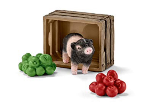 Schleich Pig and apple set a very sweet gift for any child ages 3+. Two bunches of apple, basket and piglet included for fun play.