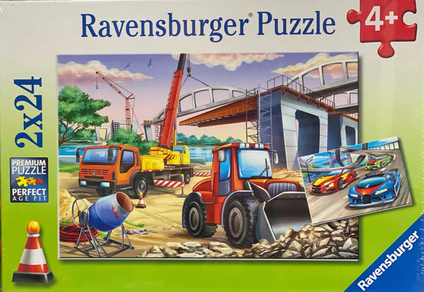 Ravenburger - Construction & Cars 2 x 24 piece puzzle