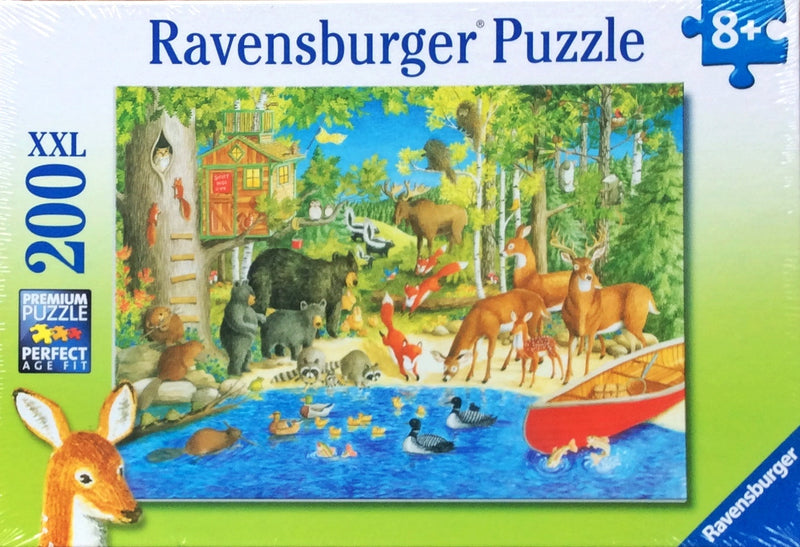 A beautiful puzzle full of colourful woodland animals. Puzzle sizes 49 x 36 cm Box Size 32 x 23 x 3 cm Recommended age 8 + Made in Czech Republic