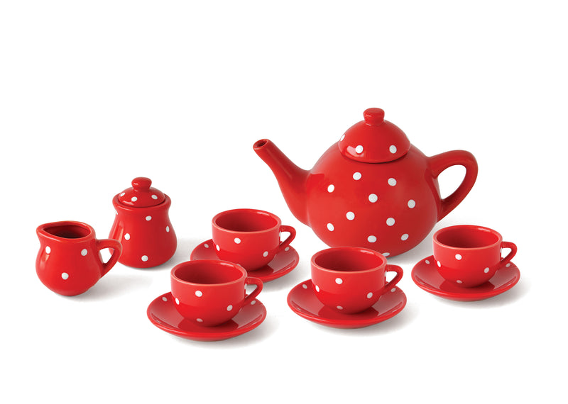Ceramic Teaset - Red & White Polka Dot