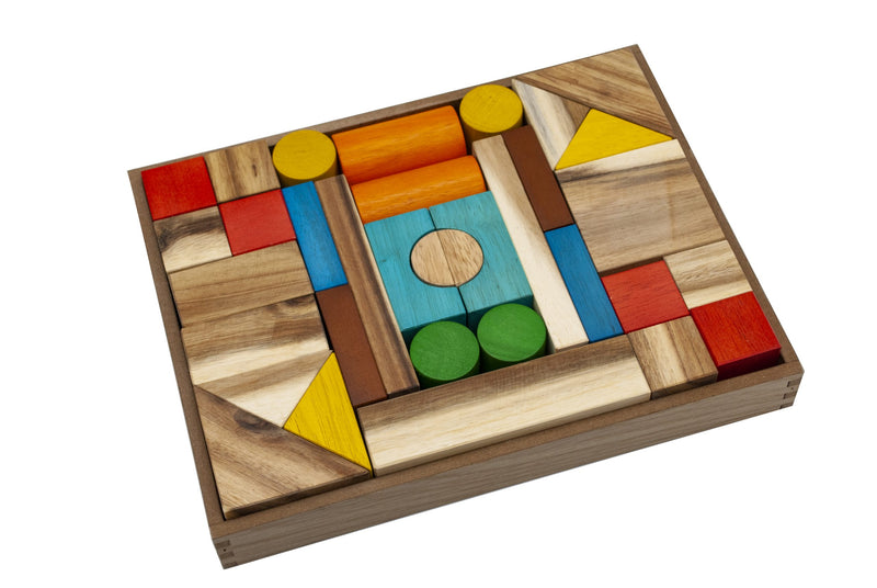 Wooden blocks - Natural Colour Blocks 34 pieces